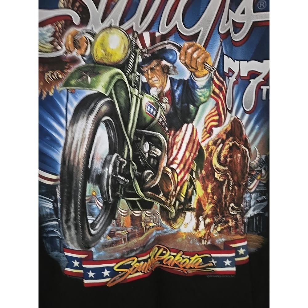 Sturgis 2017 Black Hills Rally 77th Anniversary Sleeveless Biker Shirt Black XL - Picture 10 of 16